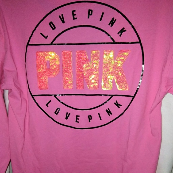 PINK Victoria's Secret Tops - Brand New! VS PINK LS Bling Tee (mesh v neck)